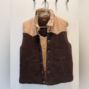 Vintage Roxy Chocolate and Beige Vest